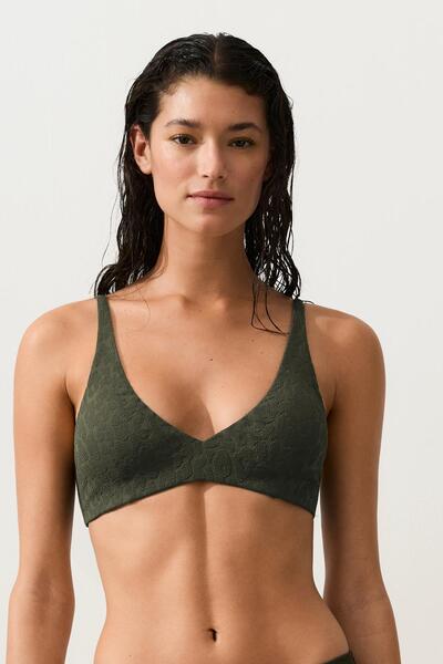 Oysho Leopar desenli halter bikini top