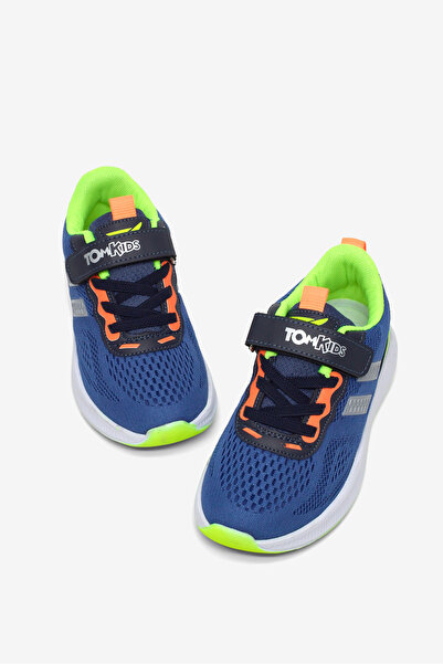 Tonny Black Παιδικό Unisex Σκούρο Μπλε Κίτρινο Άνετο Σνίκερ με Κορδόνια που Α...