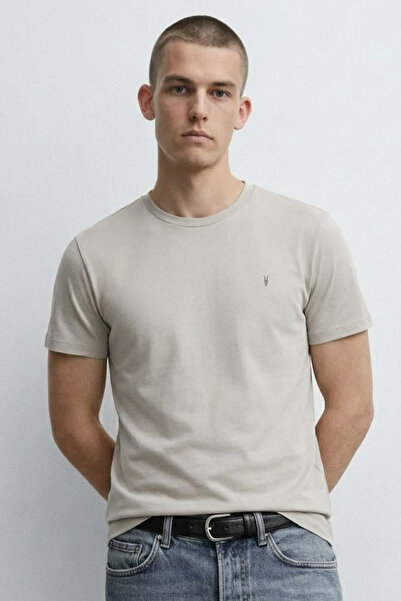 MATERIAL Men's Comfortable Cotton Short Sleeve Gray T-Shirt