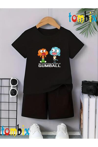 tombix Eskigummbal Printed T-Shirt Shorts Summer Children's Set