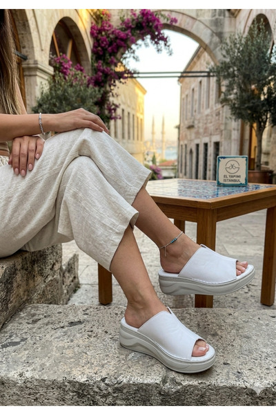 Deniz Terlik Women's Full Orthopedic Non-Slip Genuine Leather Slippers | Suit...