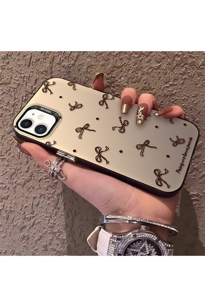 CHICASELUX حافظة متوافقة مع iPhone 12/12 Pro ذات جودة عالية وطباعة فيونكة بني...