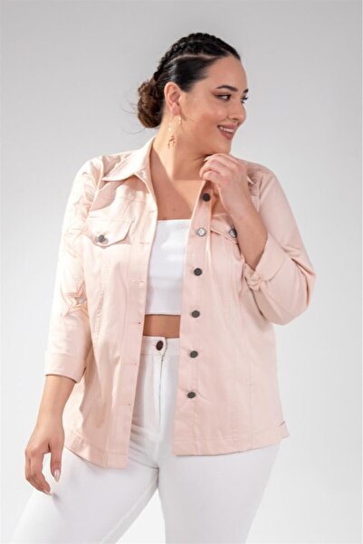 Roxxlen Γυναικείο μπουφάν Jove μεγάλου μεγέθους σολομό