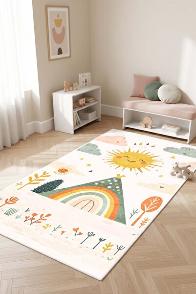 West Home Oyun halısı makinede yıkanabilir kaymaz taban leke tutmaz çocuk oda...