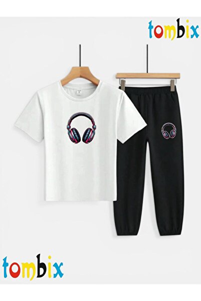 tombix Headphone Visual Printed T-Shirt Trackpants (with Pocket) Top-Bottom C...