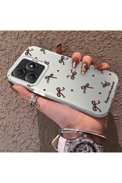 CHICASELUX Realme C63 4G/C61 Compatible High-Quality Brown Bow and Dot Printe...