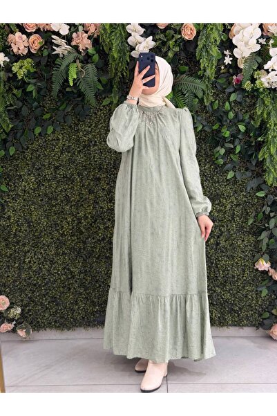 Moda Fatma Pamuklu Keten Elbise