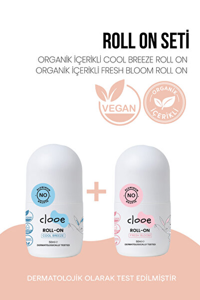 clooe Alüminyumsuz Vegan Roll On İkili Set Alkol İçermez Doğal Koku Nötralize...