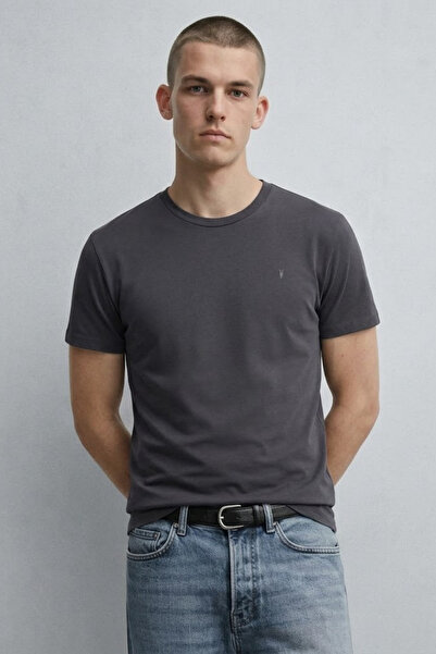 MATERIAL Ανδρικό άνετο βαμβακερό κοντομάνικο μπλουζάκι καπνιστού τύπου