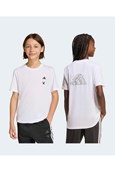 adidas تي شيرت ماينكرافت بأكمام نصفية - أبيض