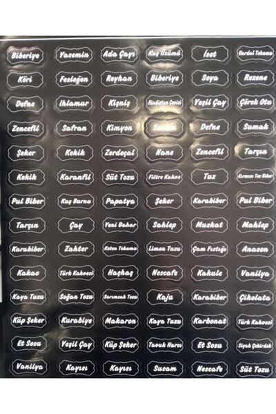 Empressco 129 Adet Baharat Etiketi Kavanoz Stickeri Suya Dayanıklı