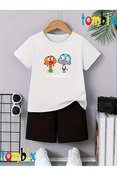 tombix Eskigummbal Printed T-Shirt Shorts Summer Children's Set