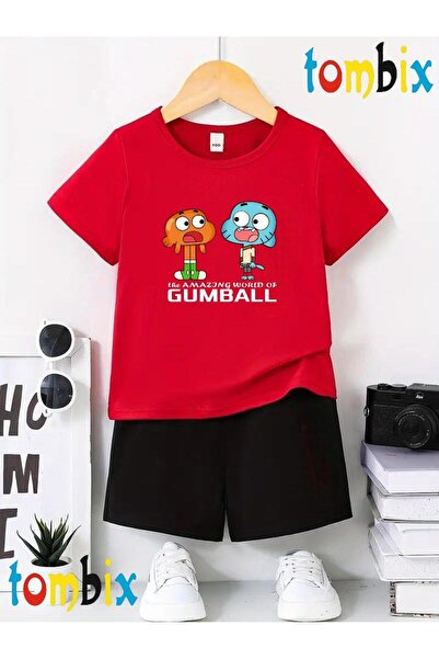 tombix Eskigummbal Printed T-Shirt Shorts Summer Children's Set
