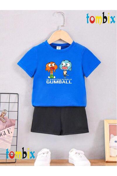 tombix Eskigummbal Printed T-Shirt Shorts Summer Children's Set