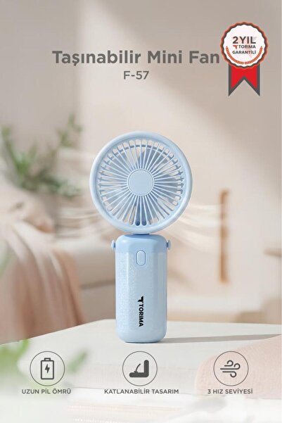 Torima Şarjlı El Vantilatörü Masaüstü Stantlı 3 Kademeli Taşınabilir Mini Fan...