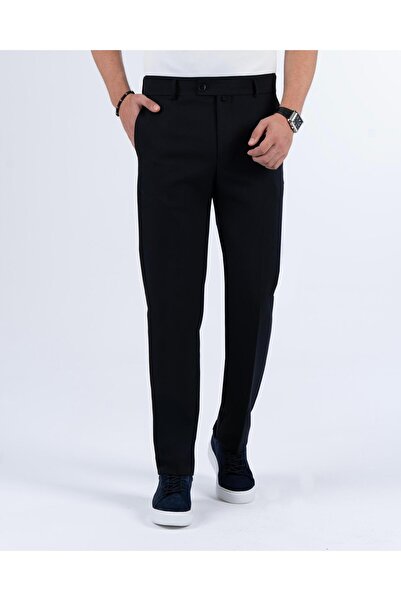 TerziAdemAltun İtalyan stil slim fit erkek kumaş pantolon lacivert T13515