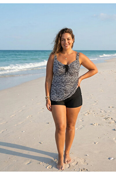 embody Swimsuit Tankini swimsuit with dress and briefs shorts 2 Pieces black/...