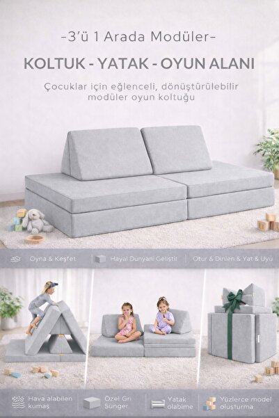 yatella 4 Parça Katlanabilir Çocuk Koltuğu | Yatak & Minder – Çok Amaçlı Modü...