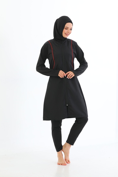 NightLove Women's Zippered Tights Hijab Swimsuit 1500-1