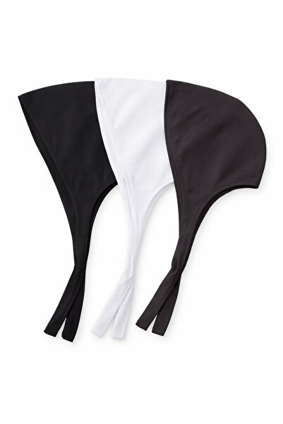 PEMİRA Cotton 3-Color Bonnet with Back Tie Detail