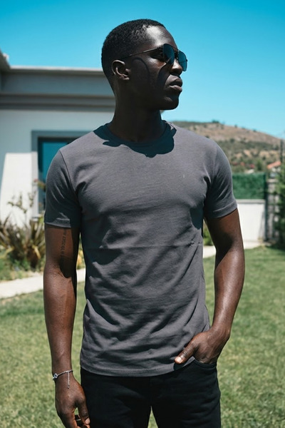 MATERIAL Ανδρικό άνετο, casual, καλοκαιρινό μπλουζάκι με σμοκέ εφέ