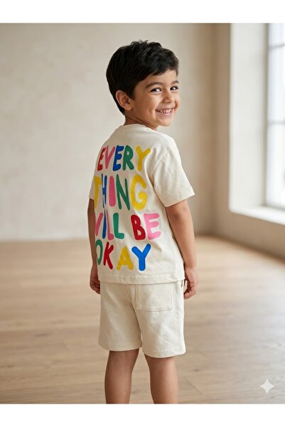 Motebarn Wear Σετ μπλουζάκι και σορτς για αγόρια με στάμπα  "Everything Will ...