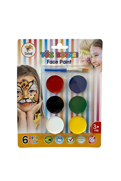 Lino Ln-904 6 Renk Yüz Boyası Tablet Fırçalı Yıkanabilir