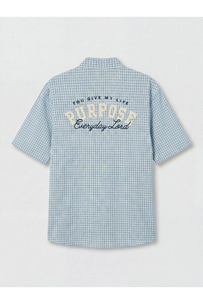 LC Waikiki Blue Regular Fit Plaid Men's Shirt