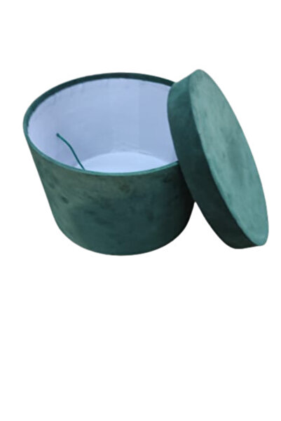 HUGBEBE Cutie rotundă de catifea pentru set de botez, verde