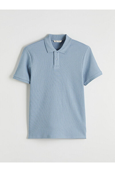 LC Waikiki Blue polo collar men's t-shirt from gulis clothing