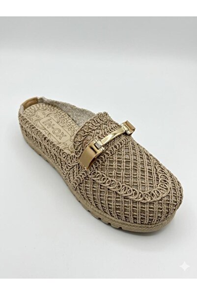 M&R YORGUNER Women's Black Beige Mink Knitted Gold Buckle Detailed Daily Orth...