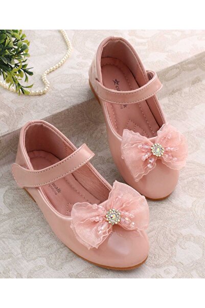 Cute Walk by Babyhug Velcro Closure Ballerinas with Bow Applique - Pink