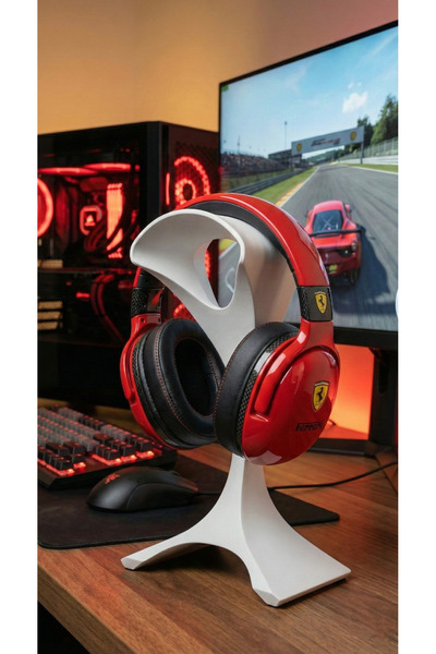 Fandora Modern Minimalist Masaüstü Kulaklık Standı - Gamer Headset Askısı Tutucu Beyaz