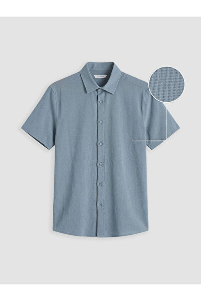 LC Waikiki Indigo Regular Fit Men's Textured Shirt