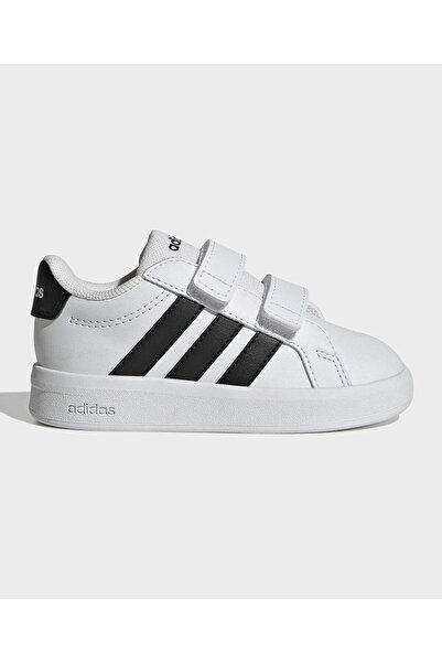 adidas حذاء جراند كورت 3.0 بإغلاق فيلكرو - أبيض سحابي/أسود أساسي