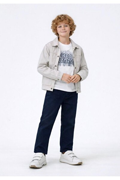 Emilakids Men's Embroidered Shirt T-Shirt Gabardine Pants 3-Piece Suit