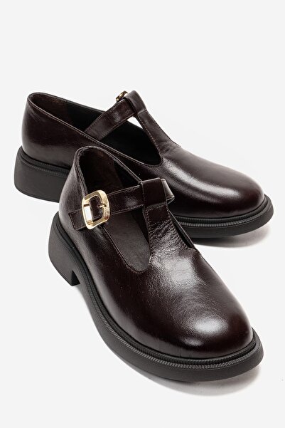 Zeynep Sıradağlı Charlotte Γυναικείο Loafer από Γνήσιο Δέρμα Καφέ