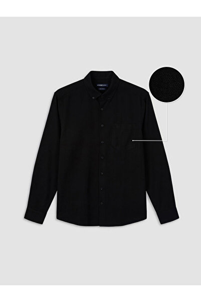 LC Waikiki Black Regular Fit Men's Textured Shirt
