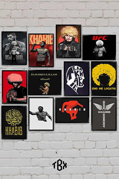 tablomaxtbx 12 Parça Khabib Nurmagomedov UFC MMA Dağıstan Şampiyon Dövüş Spor...