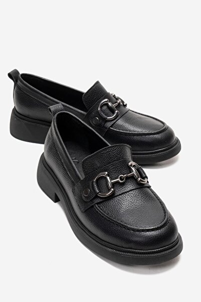 Zeynep Sıradağlı Emma Γυναικείο Loafer από Γνήσιο Δέρμα Μαύρο