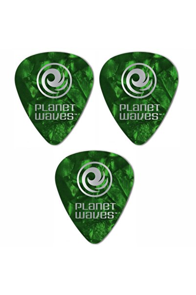 Daddario 1CGP4-3 Gitar Penası 3 Adet 0,70 mm. Medium Yeşil Pena