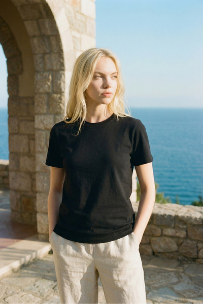 Mero Life Γυναικείο μπλουζάκι από 100% βαμβάκι Basic Comfortable Fit Lycra με...