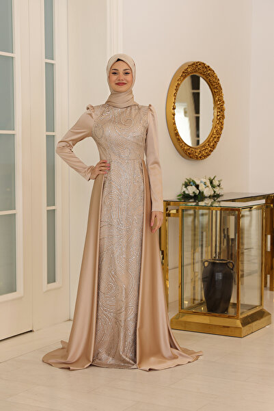 AHUNUR Tesettürde Mutluluk Miray Tesettür Evening Dress