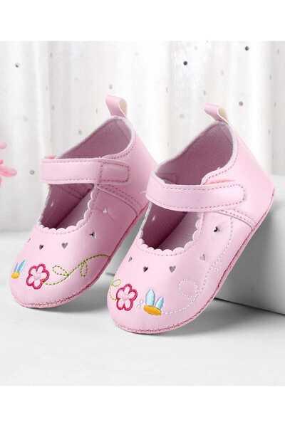 Cute Walk by Babyhug حذاء قصير برباط فيلكرو مع تطريز - وردي