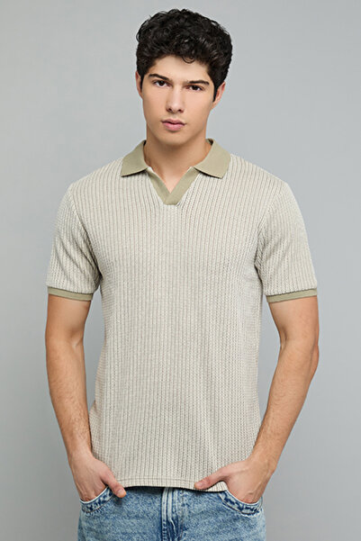 R&B Striped Polo T-Shirt with Short Sleeves