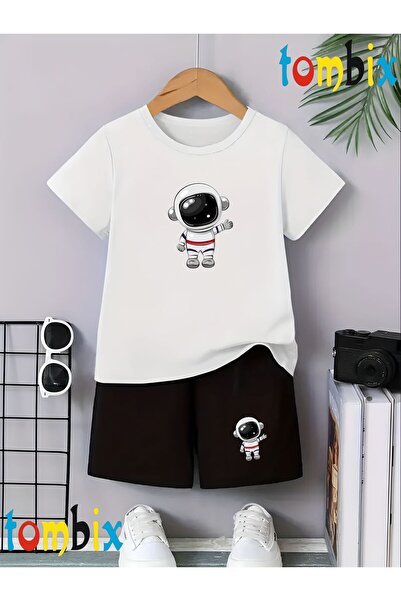 tombix Little Astronaut Printed T-Shirt Shorts Summer Children's Set