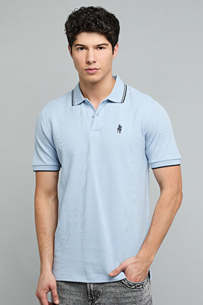 R&B Logo Detail Polo T-Shirt with Short Sleeves