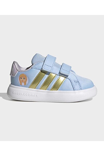 adidas Disney Frozen Grand Court 3.0 Hook & Loop Closure Shoes-Glow Blue/Gold...