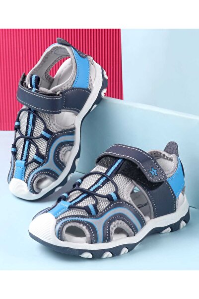 Cute Walk by Babyhug Velcro Closure Solid Sandals - Blue
