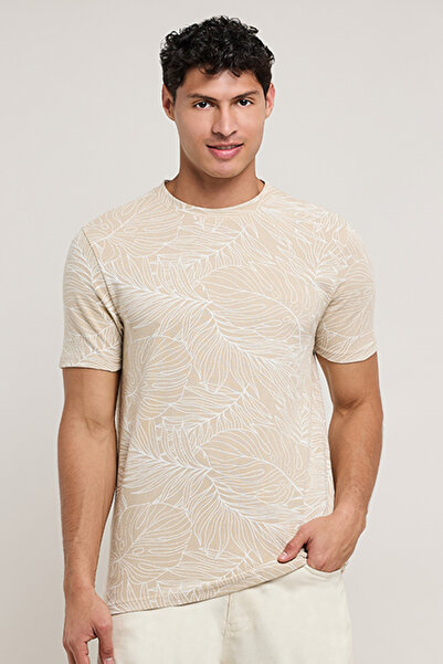 R&B Printed T-Shirt with Crew Neck and Short Sleeves
